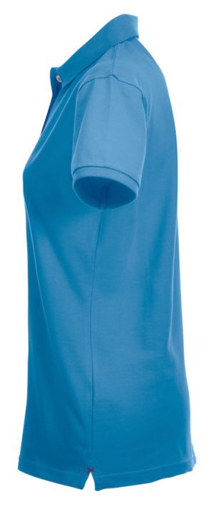 Polo Premium Stretch Clique Lady turquoise zijkant - Yipp & Co Textiles