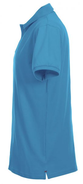 Polo Premium Stretch Clique turquoise zijkant - Yipp & Co Textiles