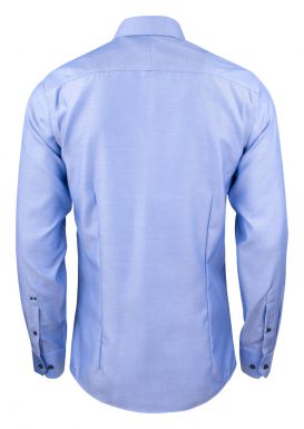 Overhemd Green Bow 01 Slim J. Harvest & Frost blauw achterzijde - Yipp & Co Textiles