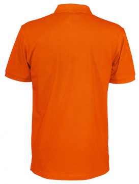 Polo Pique Cottover oranje achterzijde - Yipp & Co Textiles