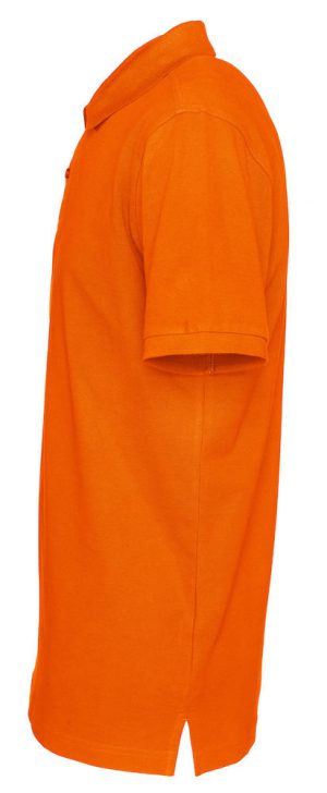 Polo Pique Cottover oranje zijkant - Yipp & Co Textiles