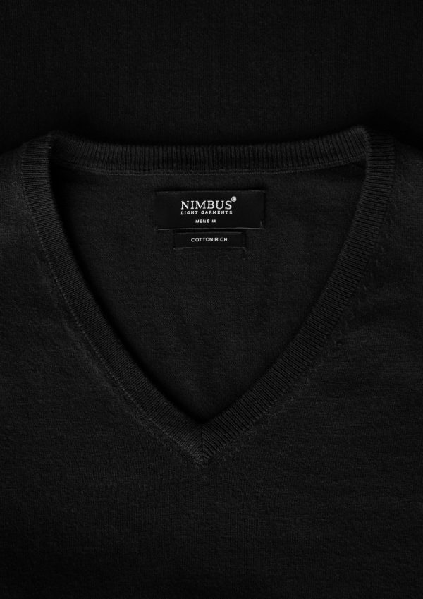 brighton v neck men black closeup 3 yippenco textiles