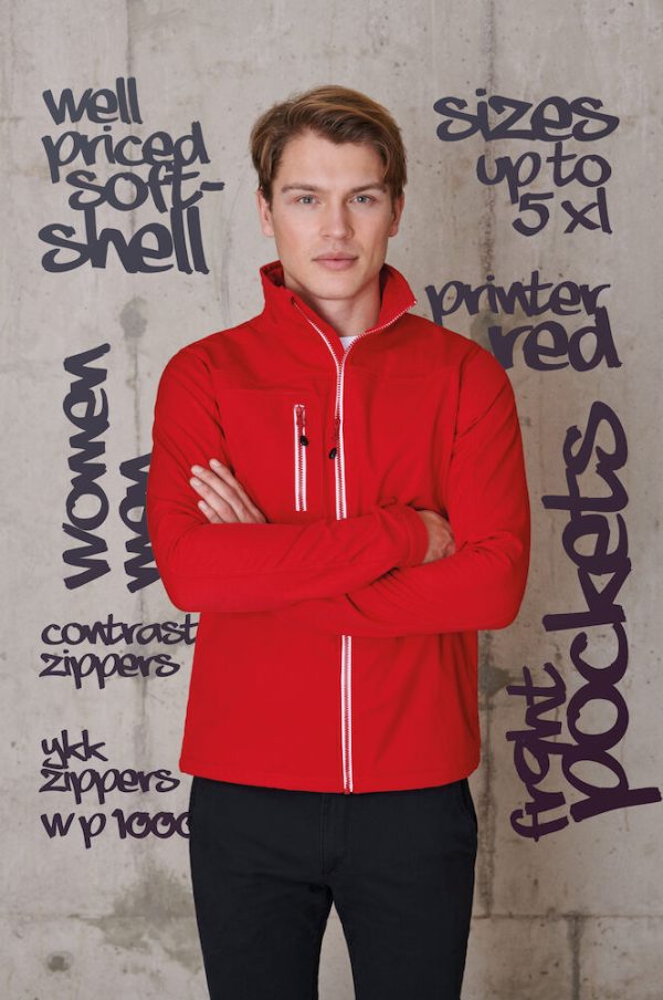 printer red softshell jacket vert yippenco textiles 10